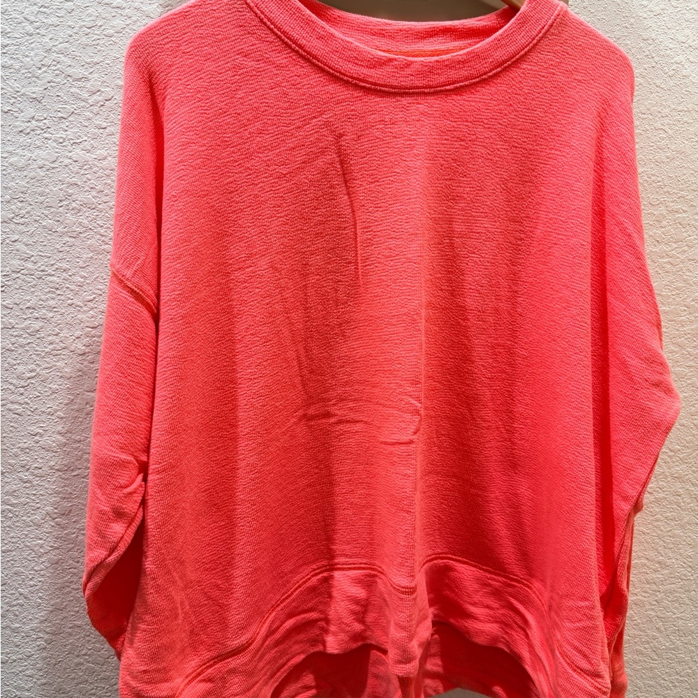 Aerie Coral Pink Relaxed Pullover Top